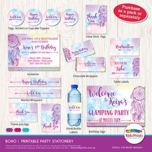 Boho | Birthday Invitation | Party Printables - Kids Prints Online