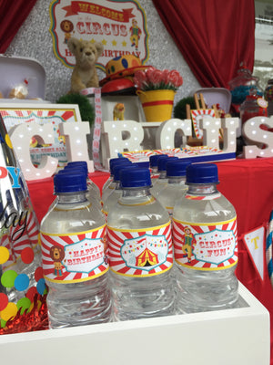 Circus Party | Drink Bottle Label - Kids Prints Online