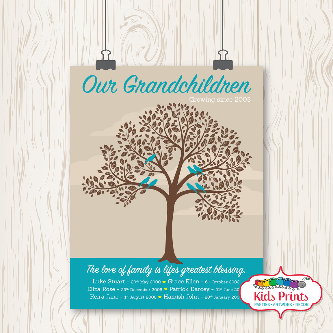 Family Tree Print - Our Grandchildren - Kids Prints Online