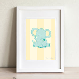 Baby Elephant Yellow Print - Kids Prints Online