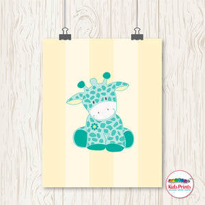 Baby Giraffe Yellow Print - Kids Prints Online