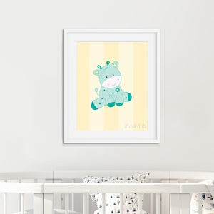 Baby Hippo Yellow Print - Kids Prints Online