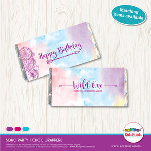Boho | Chocolate Wrapper | Party Printables - Kids Prints