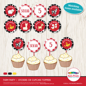 Farm Animal | Cupcake Toppers | Party Printables | Kids Prints