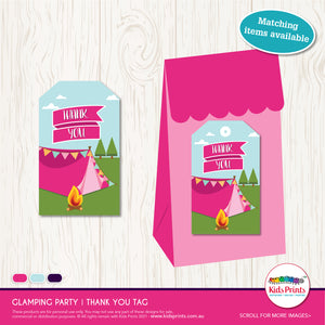 Glamping Party | Thank you Tag - Kids Prints