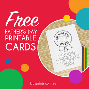 Free Colour In Fathers Day Card - Best Dad Ever - Kids Prints Online
