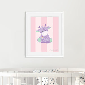 Baby Giraffe Pink Print - Kids Prints Online