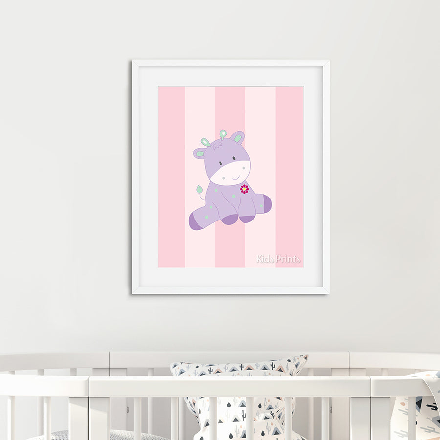 Baby Hippo Pink Print - Kids Prints Online
