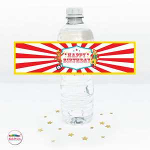 Circus Party | Drink Bottle Label | Kids Prints