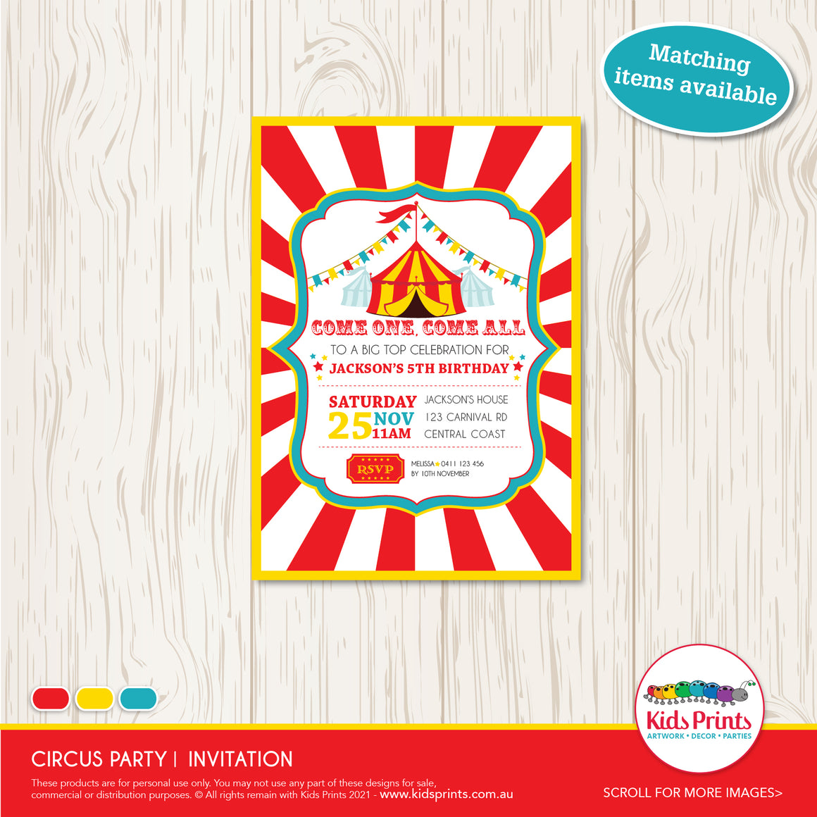 Circus Party | Invitation | Kids Prints
