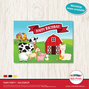 Farm Animal Party | Backdrop | Kids Prints