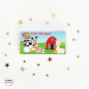 Farm Animal Party | Chocolate Wrapper | Party Printables | Kids Prints