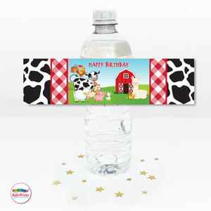 Farm Animal | Water Bottle Label | Party Printables | Kids Prints