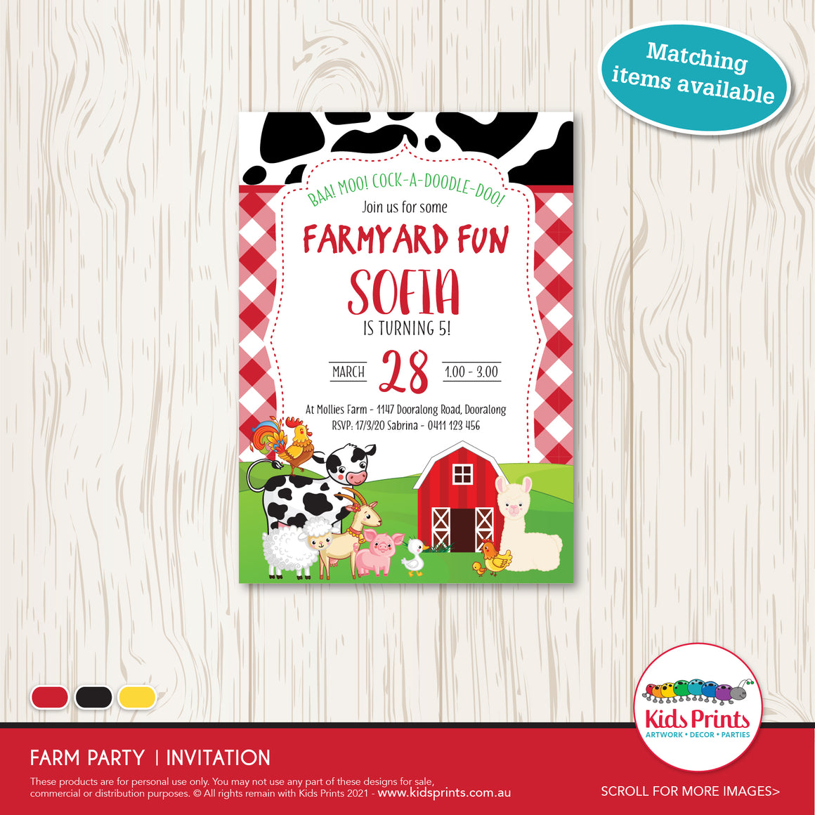 Farm Animal Party | Invitation | Kids Prints