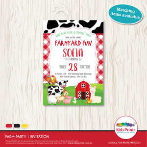 Farm Animal Printable Birthday Invitation - Kids Prints