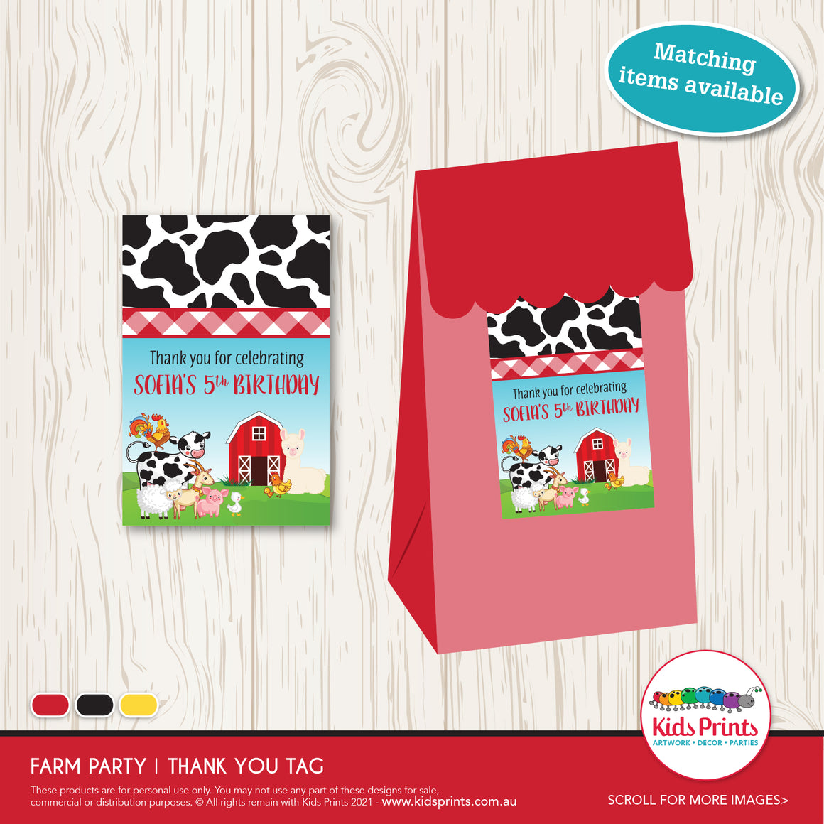 Farm Animal Party | Thank you Tag | Kids Prints