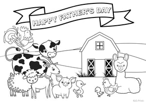 Kids Prints_Fathers Day Farm Colouring in