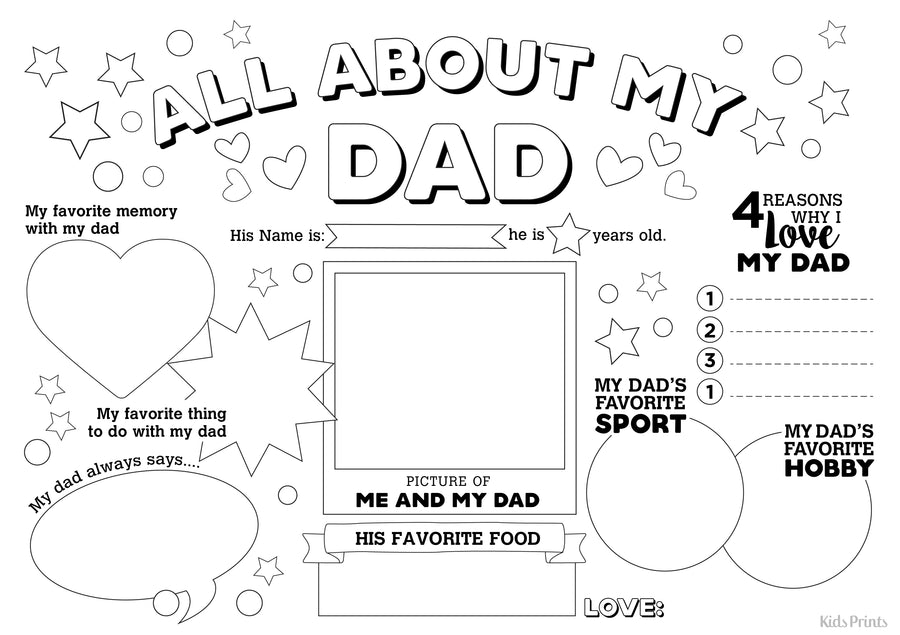 Father's Day Coloring Pages Free Printables