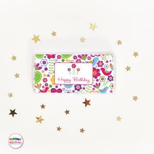 Flowers Party | Chocolate Wrapper - Kids Prints Online