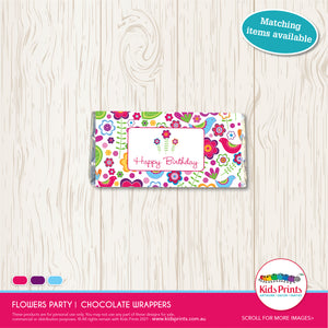 Flowers Party | Chocolate Wrapper - Kids Prints Online
