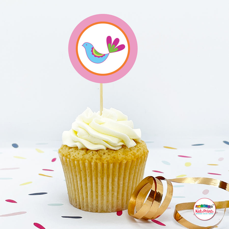 Flowers Party | Cupcake Toppers - Kids Prints Online