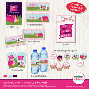 Glamping Party | Printable Stationery - Kids Prints Online