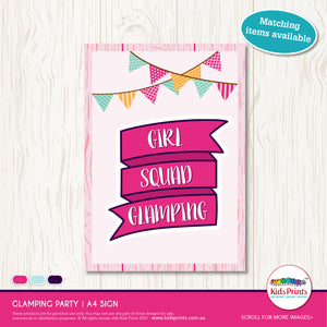 Glamping Party | A4 Sign - Kids Prints