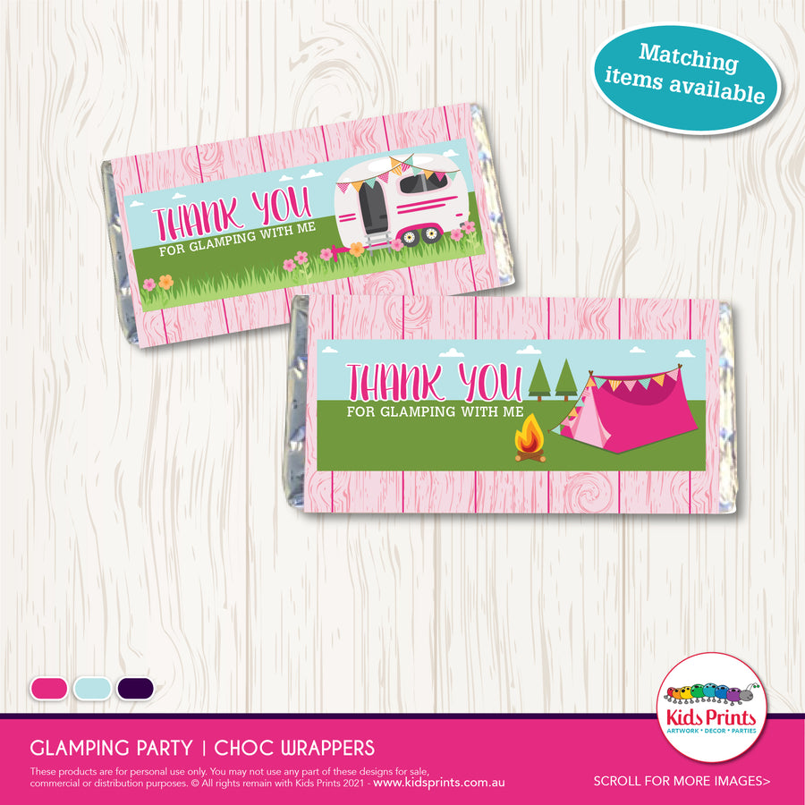 Glamping Party | Chocolate Wrapper |  Kids Prints