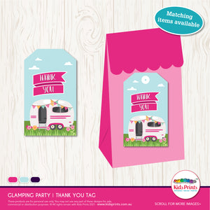 Glamping Party | Thank you Tag - Kids Prints