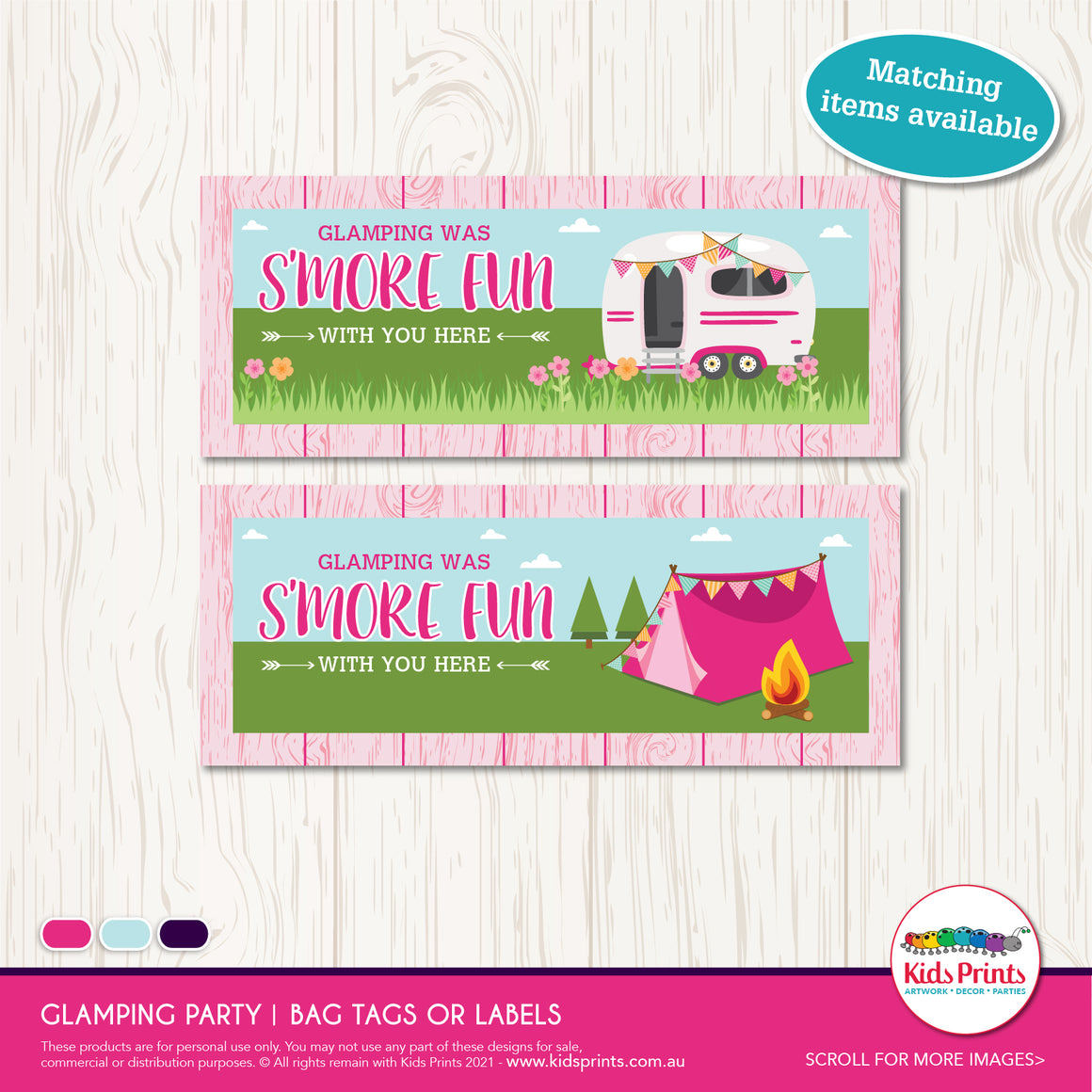Glamping Party | S'more Bag Tag - Kids Prints