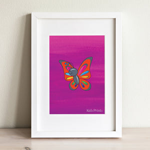 Happy Butterfly Print - Kids Prints Online