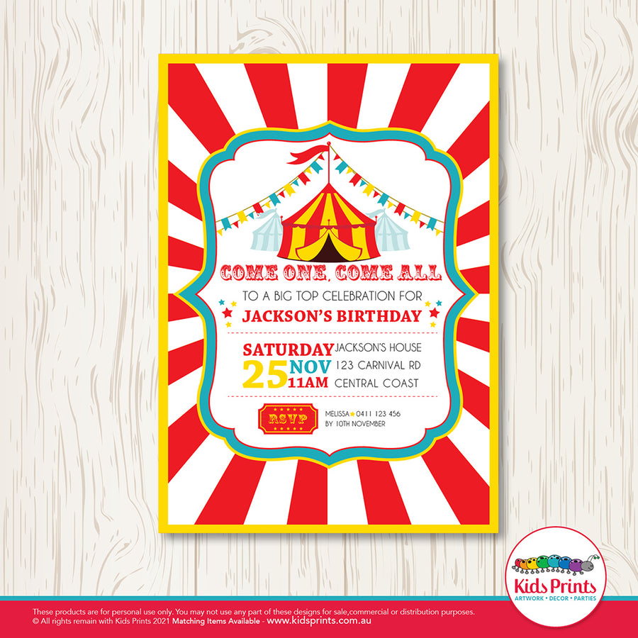 Kids Prints_Invitation_Circus Party