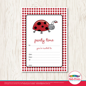 Ladybug Printable Birthday Invitation - Kids Prints Online