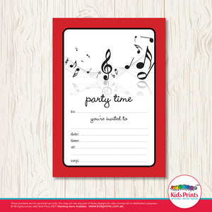 Music Printable Birthday Invitation - Kids Prints Online
