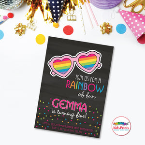 Rainbow Printable Birthday Invitation - Kids Prints Online
