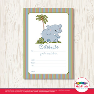 Kids Prints_Invitation_Safari Elephant