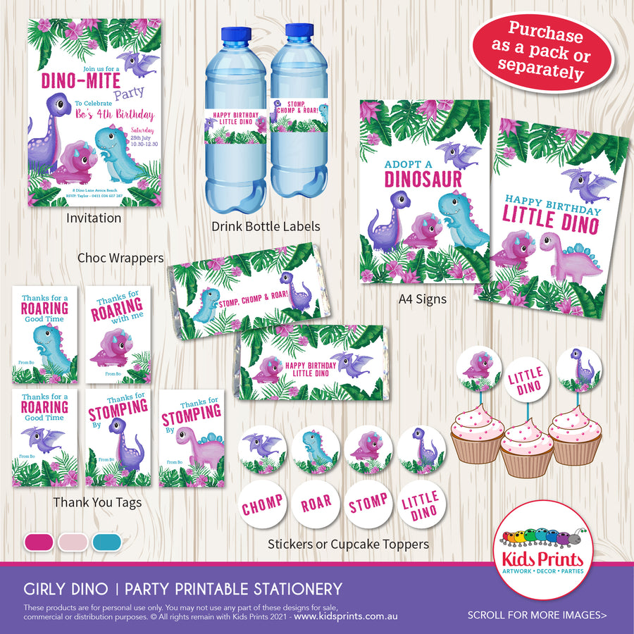Little Dino Party | Thank you Tag - Kids Prints