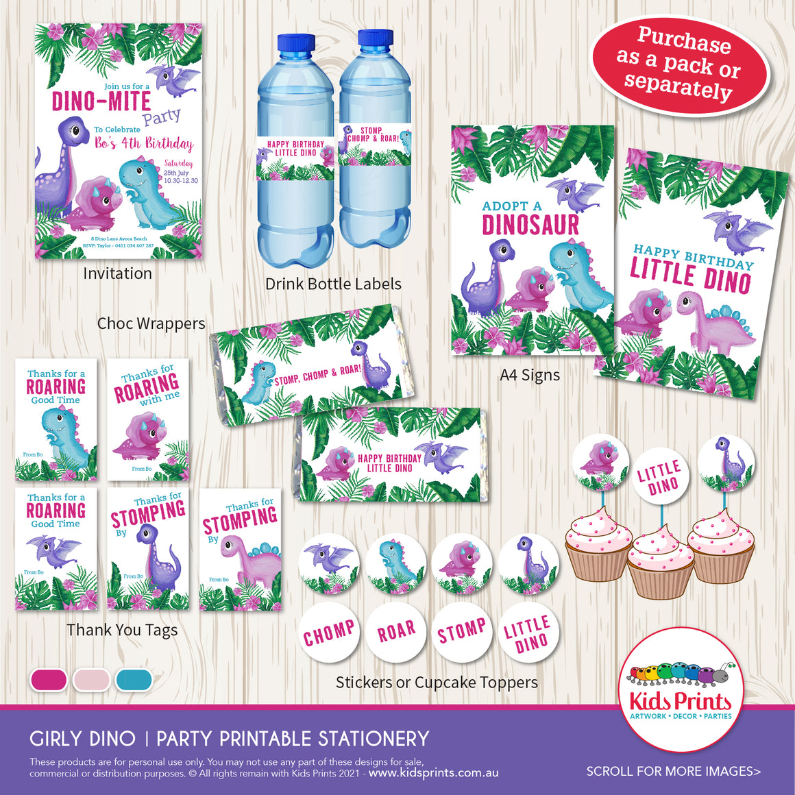 Little Dino Party Pack | Kids Prints