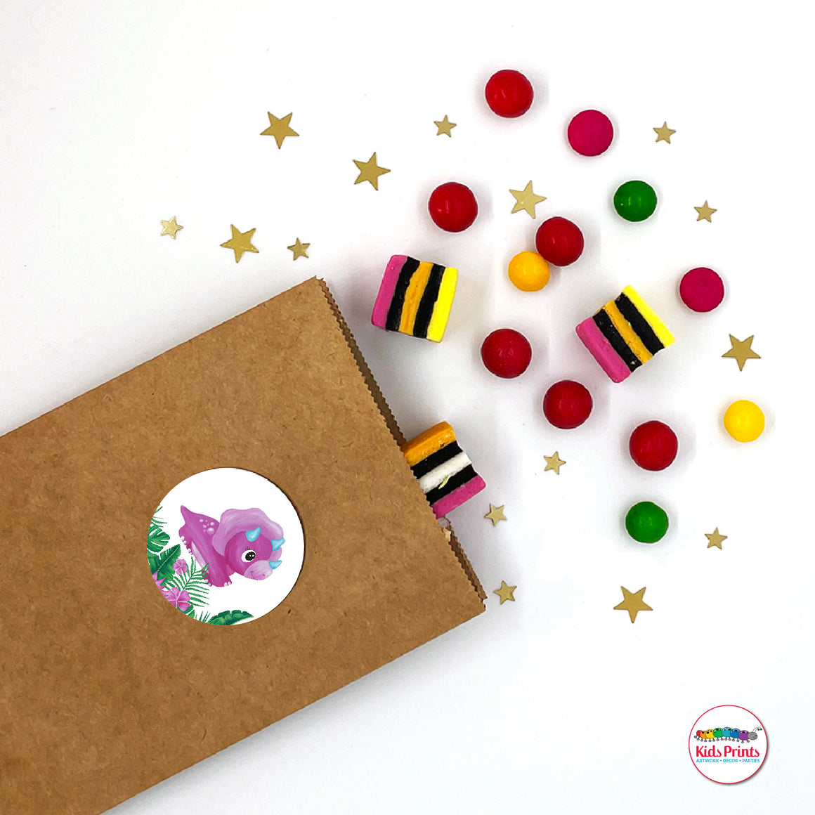 Little Dino Party | Stickers | Kids Prints