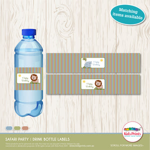 Safari Party | Drink Bottle Label | Kids Prints