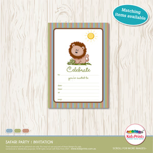 Safari Party | Invitation Lion - Kids Prints