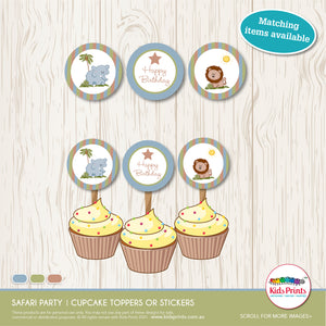 Safari Party | Cupcake Toppers |  Kids Prints