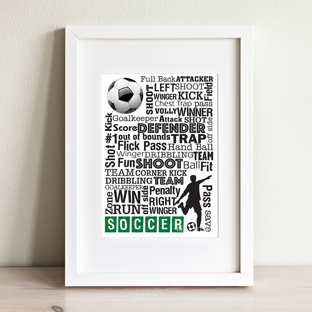 Soccer Typographical Print - Kids Prints Online