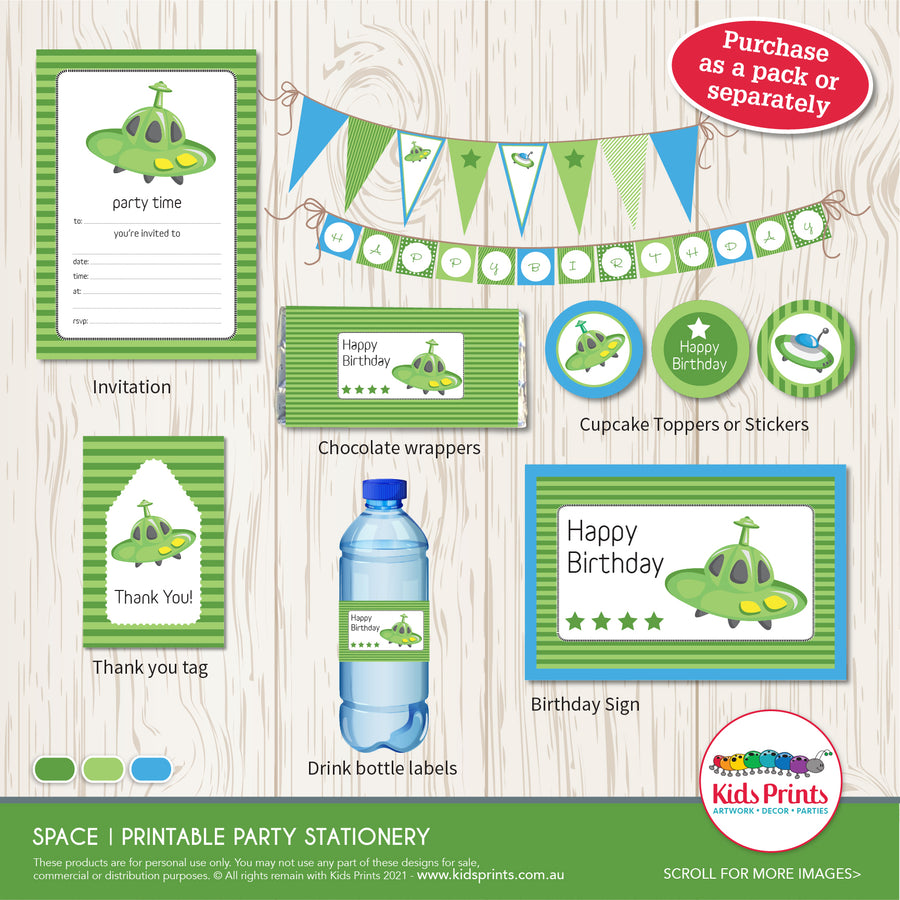 Space Party | Birthday Bunting | Kids Prints