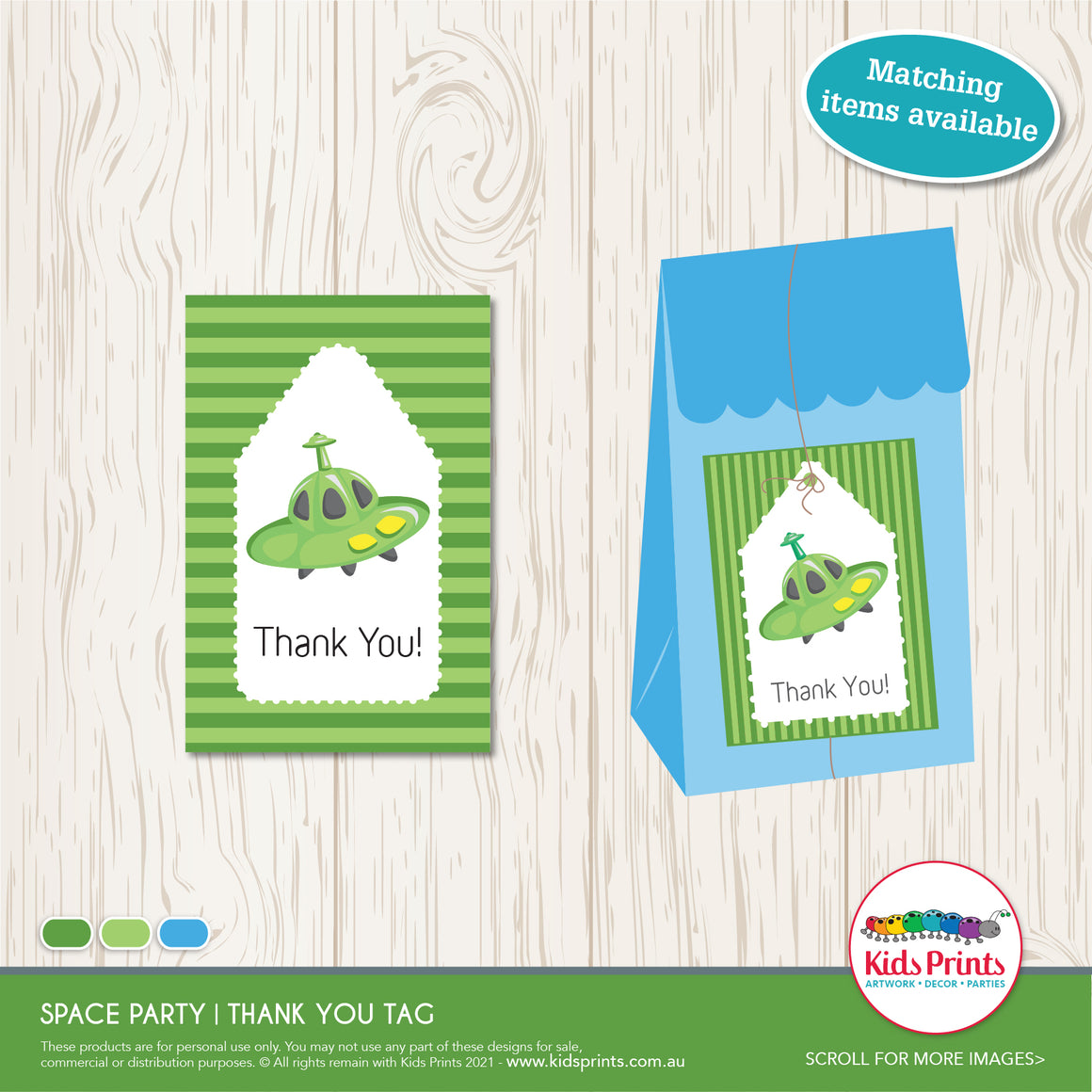 Space Party | Thank you Tag | Kids Prints