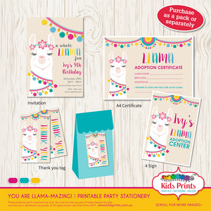 Llama Party | Printable Stationery - Kids Prints Online