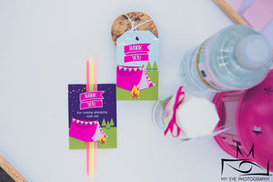 Glamping Party | Glow Stick Label - Kids Prints Online